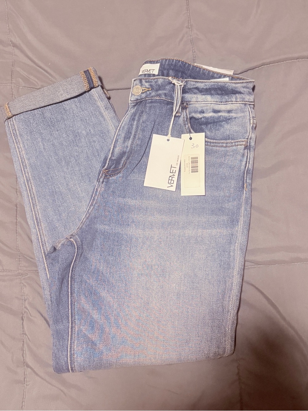 VERVET BY FLYING MONKEY Light Blue Straight-Leg Women's Jeans
